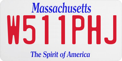 MA license plate W511PHJ