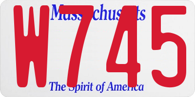 MA license plate W745