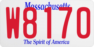 MA license plate W8170