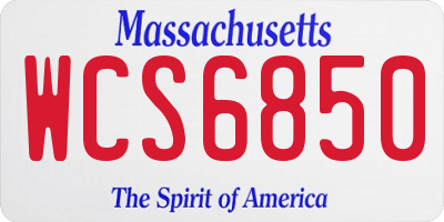 MA license plate WCS6850