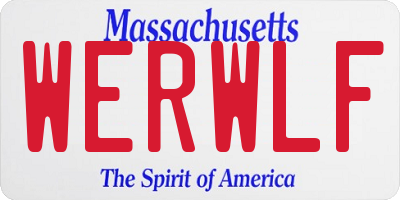 MA license plate WERWLF