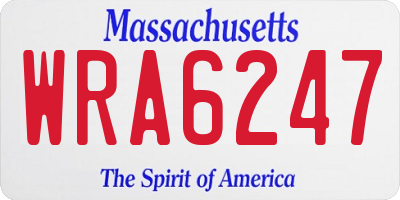 MA license plate WRA6247