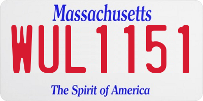 MA license plate WUL1151