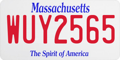 MA license plate WUY2565