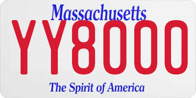 MA license plate YY8000