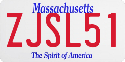 MA license plate ZJSL51