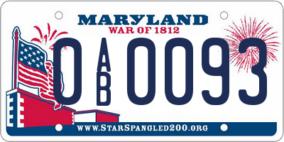 MD license plate 0AB0093