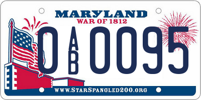 MD license plate 0AB0095