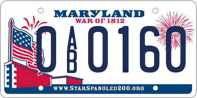 MD license plate 0AB0160