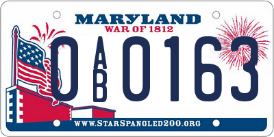 MD license plate 0AB0163