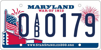 MD license plate 0AB0179