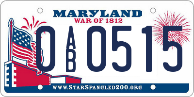 MD license plate 0AB0515