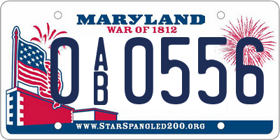 MD license plate 0AB0556