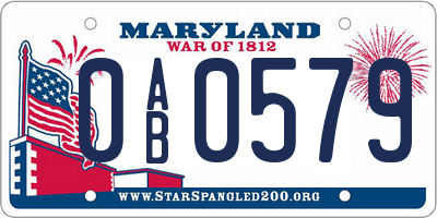 MD license plate 0AB0579