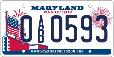 MD license plate 0AB0593