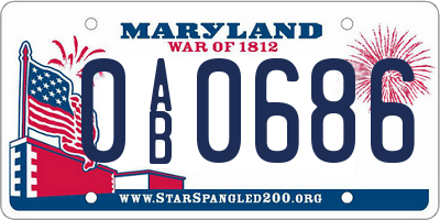 MD license plate 0AB0686