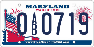 MD license plate 0AB0719