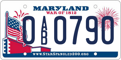MD license plate 0AB0790