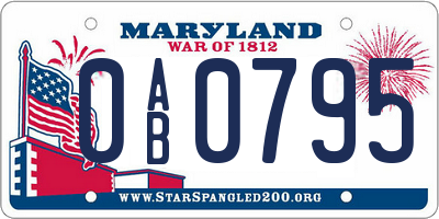 MD license plate 0AB0795