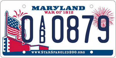 MD license plate 0AB0879