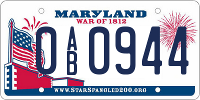 MD license plate 0AB0944