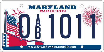 MD license plate 0AB1011