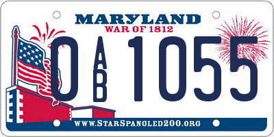 MD license plate 0AB1055