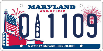 MD license plate 0AB1109