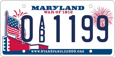 MD license plate 0AB1199