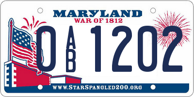 MD license plate 0AB1202