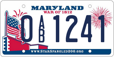 MD license plate 0AB1241