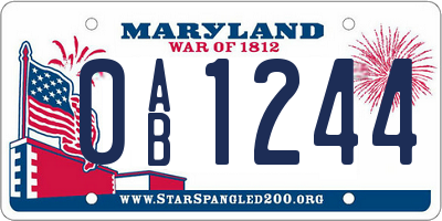 MD license plate 0AB1244