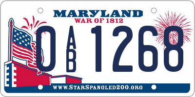 MD license plate 0AB1268