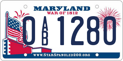 MD license plate 0AB1280