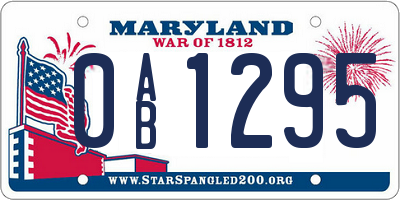 MD license plate 0AB1295
