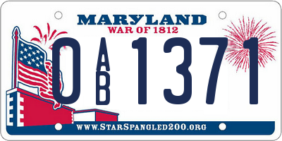 MD license plate 0AB1371