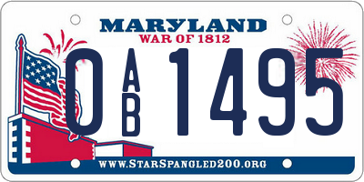 MD license plate 0AB1495