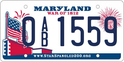 MD license plate 0AB1559