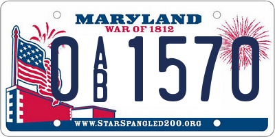 MD license plate 0AB1570