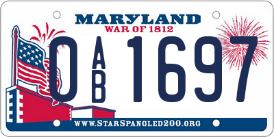 MD license plate 0AB1697