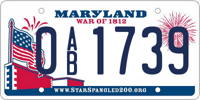 MD license plate 0AB1739