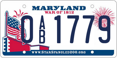 MD license plate 0AB1779