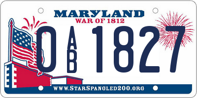 MD license plate 0AB1827