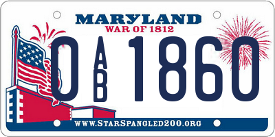 MD license plate 0AB1860