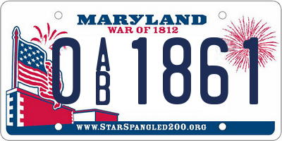 MD license plate 0AB1861