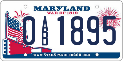 MD license plate 0AB1895