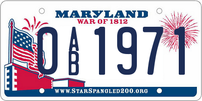 MD license plate 0AB1971