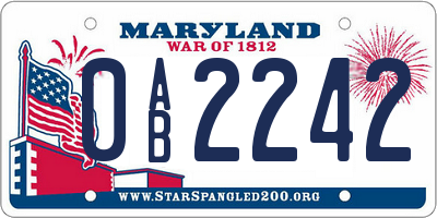 MD license plate 0AB2242