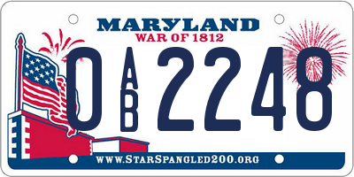 MD license plate 0AB2248