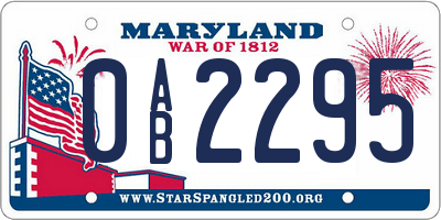 MD license plate 0AB2295